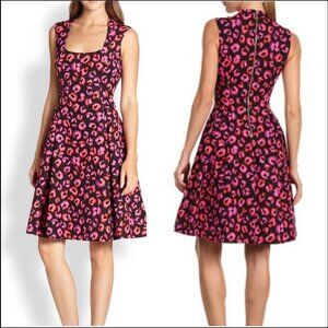 Kate Spade ♠️ Kimi Sleeveless Animal Print Fit & Flare Dress w Pockets, Pink, 10